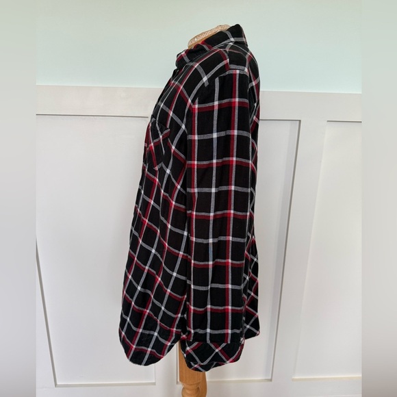 J.Jill Button Up tunic top women’s L Petite red black plaid long sleeve fall - Picture 4 of 11